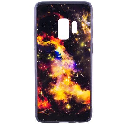 Чехол TPU+Glass Космос для Samsung Galaxy S9 Orange 30414