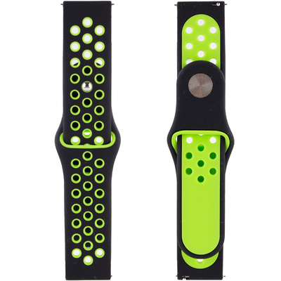 Ремінець Silicone Sport Nike для Xiaomi Amazfit / Samsung 20 mm Black / Green