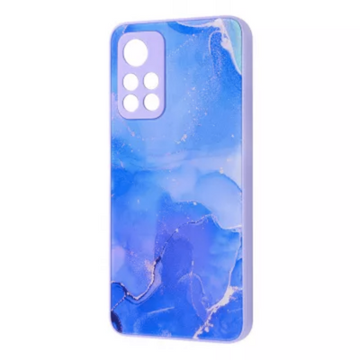 Чехол TPU+Glass Marble Clouds для Xiaomi Redmi Note 11 5G / Note 11T 5G / Poco M4 Pro 5G Blue 60292-1