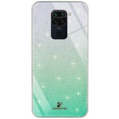 Чохол TPU+Glass з блискітками Swarovski для Xiaomi Redmi Note 9 / Redmi 10X Бірюзовий 45907