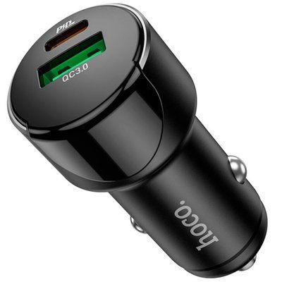 Автомобильное зарядное устройство Hoco Z42 PD+Quick Charge 3.0 + Type-C 1USB / 20W Black 57717