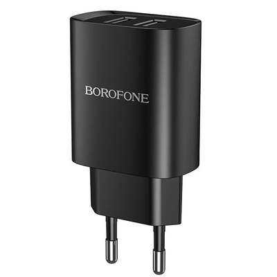 Мережевий зарядний пристрій Borofone BN2 2USB / 2.1A Black 65098