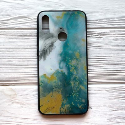 Чехол TPU+Glass Luxury Marble для Xiaomi Redmi 7 Голубь 34068