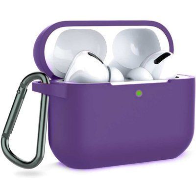Чохол Silicone Case з карабіном для Apple Airpods Pro Фіолетовий / Purple 39562