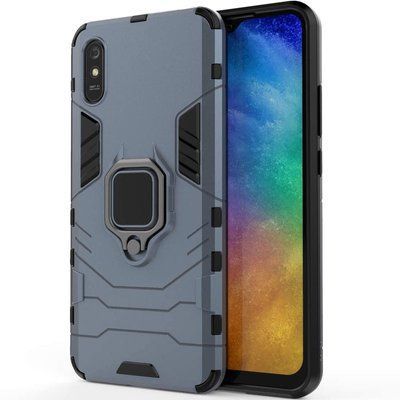 Противоударный чехол Transforme Ring для Xiaomi Redmi 9A Серый / Metal slate 43340
