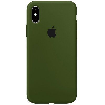 Чехол Silicone Case 360 для Iphone X / XS Зеленый / Army green 53228
