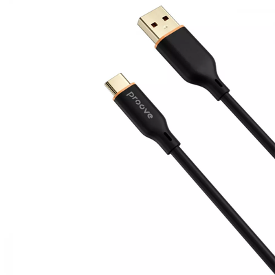 Кабель Proove Jelly Silicone USB - Type-C 2.4A 1м Black 80644