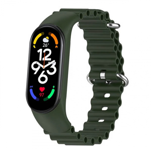 Ремінець Ocean band для Xiaomi Mi Band 3/4/5/6/7 Green 81364