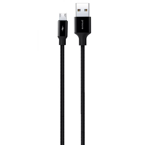 Кабель Proove Light Weft USB to MicroUSB 2.4A 1m Black 81624