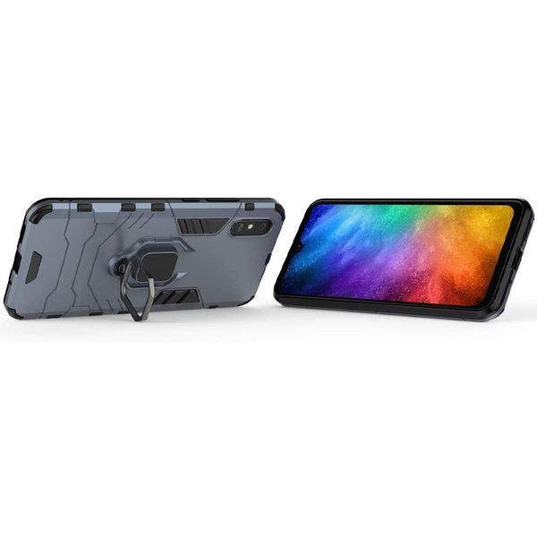 Противоударный чехол Transforme Ring для Xiaomi Redmi 9A Серый / Metal slate 43340