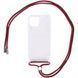 Чохол Crossbody Transparent зі шнурком для Iphone 12 Pro Max Червоно-Коричневий 57202 1