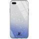 Чехол TPU+Glass с блестками Swarovski для Iphone 7 Plus / 8 Plus Синий 56103