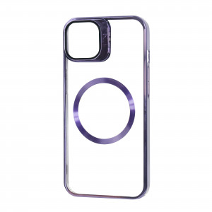 Чохол PHIBR Window Leaf MagSafe для Iphone 13 / 14 Прозорий / Deep Purple 70083