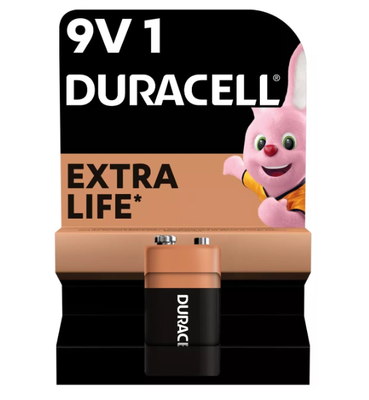 Батарейка DURACELL 6F22 (1604) 9V Крона 1 шт 89436