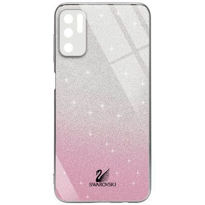 Чохол TPU+Glass з блискітками Swarovski для Xiaomi Redmi Note 10 5G / Poco M3 Pro Рожевий 59732