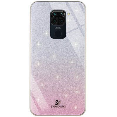 Чохол TPU+Glass з блискітками Swarovski для Xiaomi Redmi Note 9 / Redmi 10X Рожевий 45908