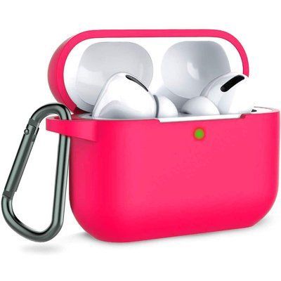 Чохол Silicone Case з карабіном для Apple Airpods Pro Рожевий / Hot Pink 39563
