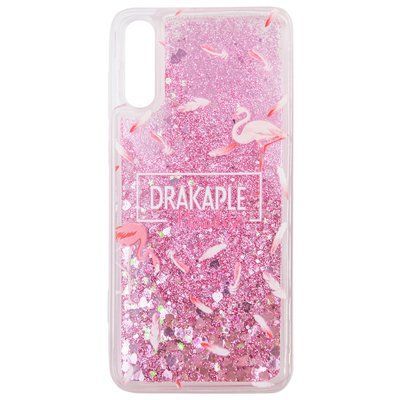 Чехол с блестками Liquid Print для Samsung Galaxy A70 2019 A705 Фламинго 39131