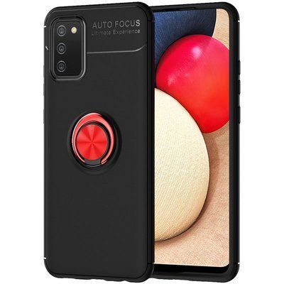Чехол Din Color Magnet Ring для Samsung Galaxy A02s Черный / Красный 52901