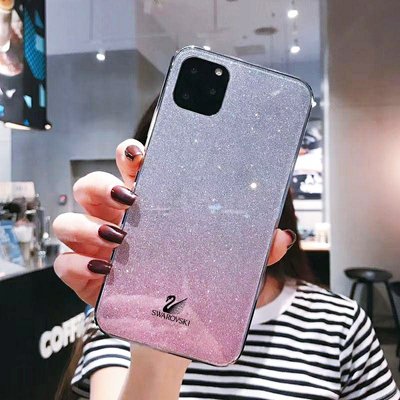 Чехол TPU+Glass с блестками Swarovski для Iphone 11 Pro Розовый 37416