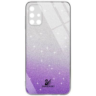 Чохол TPU+Glass Swarovski Full для Samsung Galaxy M31s Фіолетовий 48476