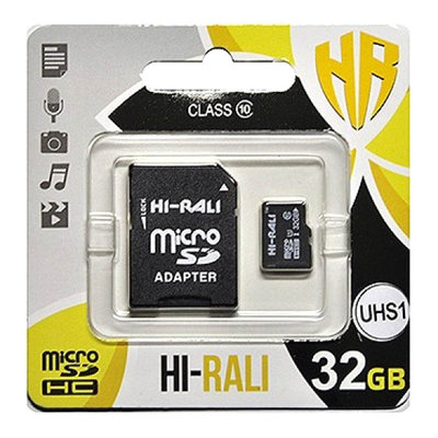 Карта памяти Hi-Rali MicroSDXC UHS-1 32GB Class 10 с адаптером Black 66355