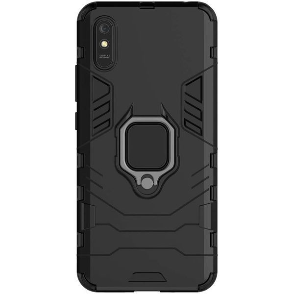 Противоударный чехол Transforme Ring для Xiaomi Redmi 9A Черный / Soul Black 43341