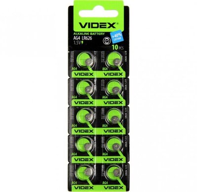 Батарейка Videx Alkaline Battery AG4 LR626 1.5V 1 шт Black 61708