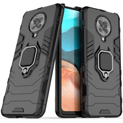 Противоударный чехол Transforme Ring для Xiaomi Redmi K30 Pro / Poco F2 Pro Черный / Soul Black 43342