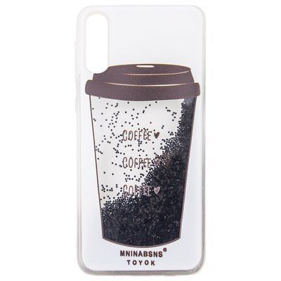 Чехол с блестками Liquid Print для Samsung Galaxy A70 2019 A705 Кофе 39132