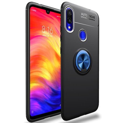 Чохол Din Color Magnet Ring для Samsung Galaxy A10s 2019 A107 Чорний / Синій 37476