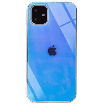 Чохол TPU+Glass Gradient Rainbow для Iphone 11 Блакитний 38650