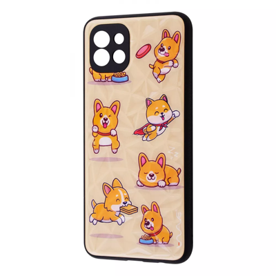 Чехол Wave Majesty для Samsung Galaxy A03 Funny corgi / pink sand 61063