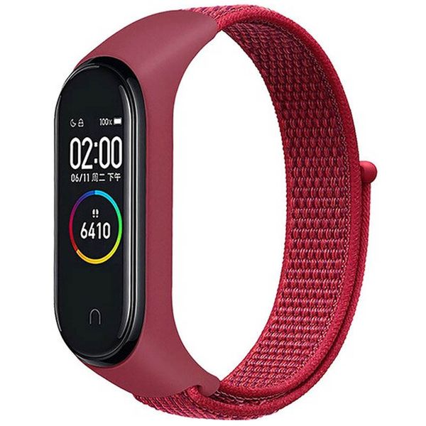 Ремінець Nylon для Xiaomi Mi Band 3/4/5/6 Червоний 43618