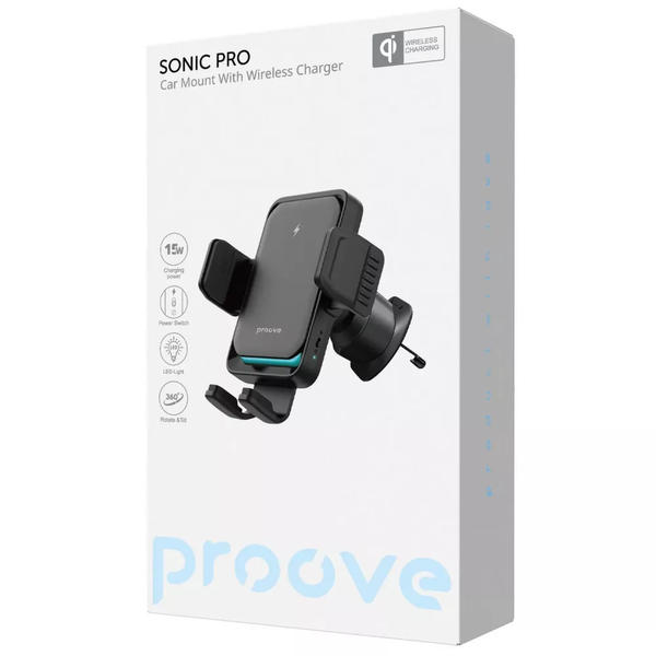 Автомобільний тримач Proove Sonic Pro 15W Black 87004