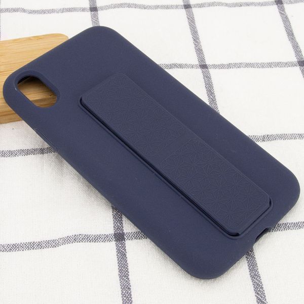 Чехол Silicone Hand Holder для Iphone X / XS Темно-синий / Midnight blue 57104
