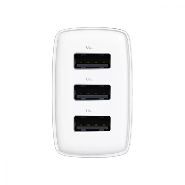 Сетевое зарядное устройство Baseus Compact 17W 3USB White 82089