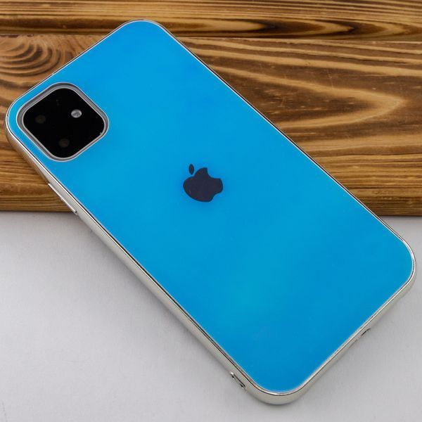 Чохол TPU+Glass Gradient Rainbow для Iphone 11 Блакитний 38650