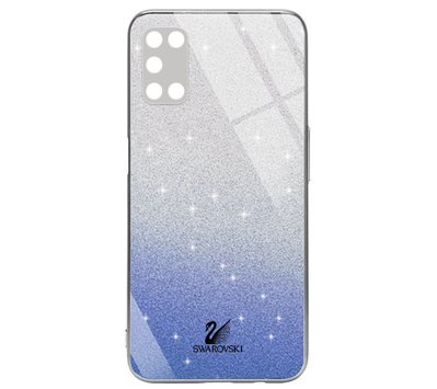 Чехол TPU+Glass Swarovski Full для Oppo A52 / A72 / A92 Синий 56007