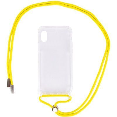 Чехол Crossbody Transparent со шнурком для Iphone XS Max Желтый 57155