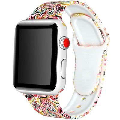 Ремінець Silicone для Apple Watch 38/40/SE 40/41 mm Різнокольоровий візерунок 50636