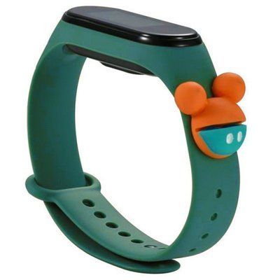 Ремінець Silicone Cartoon Face для Xiaomi Mi Band 3/4 Зелений / Міккі Маус 52167