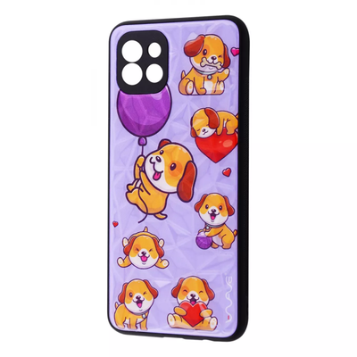 Чехол Wave Majesty для Samsung Galaxy A03 Happy dog / light purple 61064