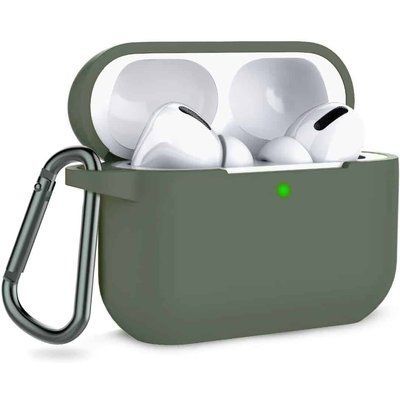 Чохол Silicone Case з карабіном для Apple Airpods Pro Оливковий / Olive 39565