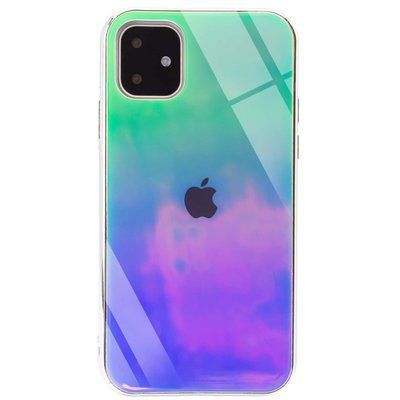 Чохол TPU+Glass Gradient Rainbow для Iphone 11 Зелений 38651