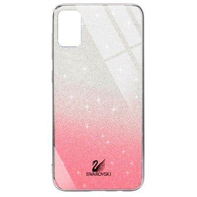 Чохол TPU+Glass з блискітками Swarovski для Samsung Galaxy A51 Малиновий 56107