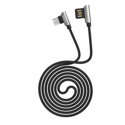 Кабель Hoco U42 Exquisite Steel USB - MicroUSB 2.4A 1.2м Black 36513