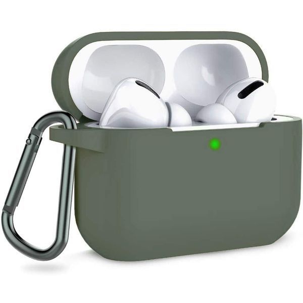 Чохол Silicone Case з карабіном для Apple Airpods Pro Оливковий / Olive 39565