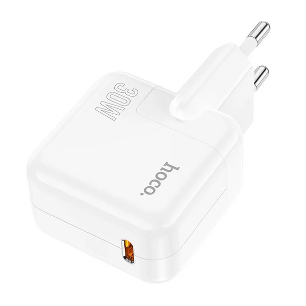 Мережевий зарядний пристрій HOCO C112A PD30W+QC3.0 1Type-C 3A White 85121