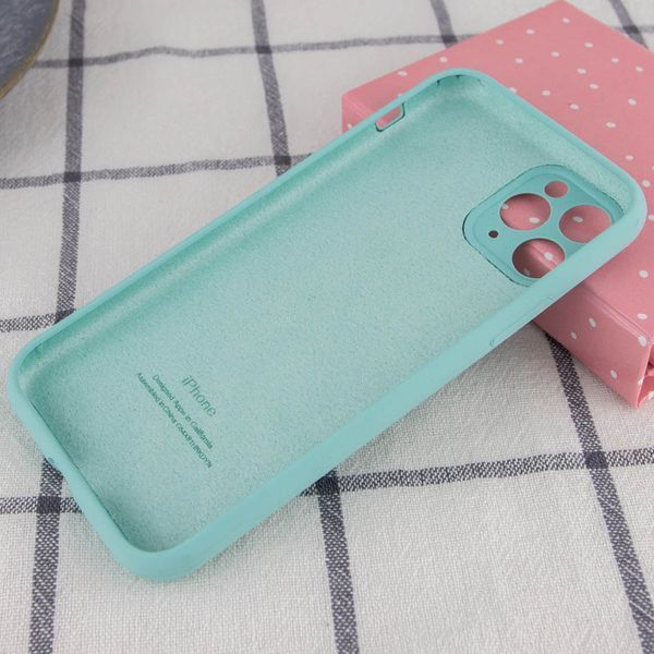 Чехол Silicone Case с защитой камеры для Iphone 12 Pro Бирюзовый / Ice Blue 53008